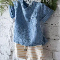 Kids 1+ In The Family SS25 Benedetto Top in Denim by 1+ in the Family
