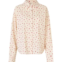 Women Lollys Laundry SS25 Bleeker Shirt in Red Hearts by Lollys Laundry