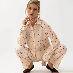 Women Lollys Laundry SS25 Bleeker Shirt in Red Hearts by Lollys Laundry
