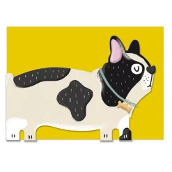 Raspberry Blossom French Bulldog Greetings Card by