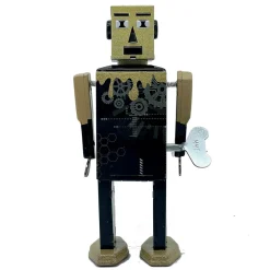 Mr & Mrs Tin Goldhead Bot Wind Up Tin Robot (Limited Edition) by