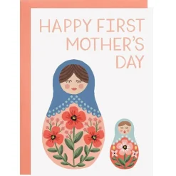 LoveLight Paper Nesting Dolls First Mother's Day Greetings Card by