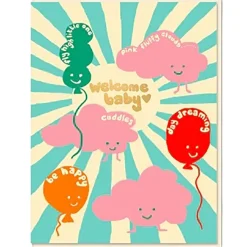 1973 New Baby Clouds Greetings Card by Emma Cooter for