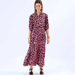Women Lollys Laundry SS25 Prato Shirt in Neon Pink by Lollys Laundry