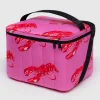 Women Baggu Puffy Cooler Bag in Pink Lobster by