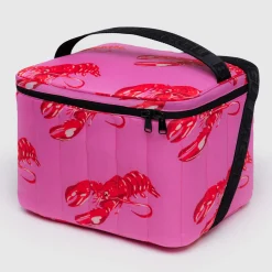 Women Baggu Puffy Cooler Bag in Pink Lobster by