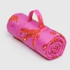 Women Baggu Puffy Picnic Blanket in Pink Lobster by