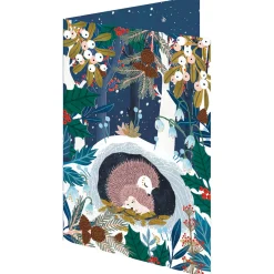 Roger La Borde Sleeping Hedgehogs Laser Cut Christmas Greetings Card By
